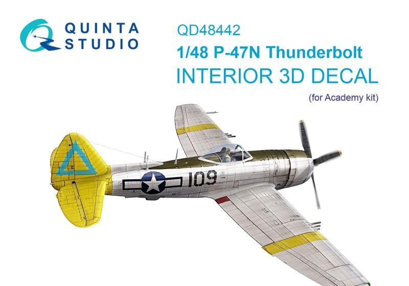 1:48 3D Декаль интерьера кабины P-47N Thunderbolt (Academy) - QD48442