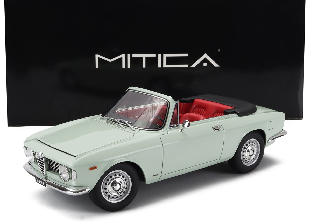 1:18 ALFA ROMEO Giulia 1600 Gtc Cabriolet Open (1964) – Interior Red, Azzurro Spazio - Light Blue - 100082