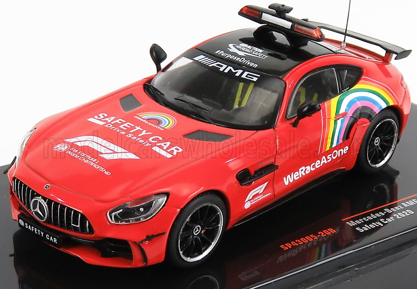 1:43 MERCEDES BENZ Gt-r Amg F1 Safety Car Weraceasone Mugello Gp 1.000th Ferrari Gp (2020) Bernd Maylander, Red - SP43005-20B