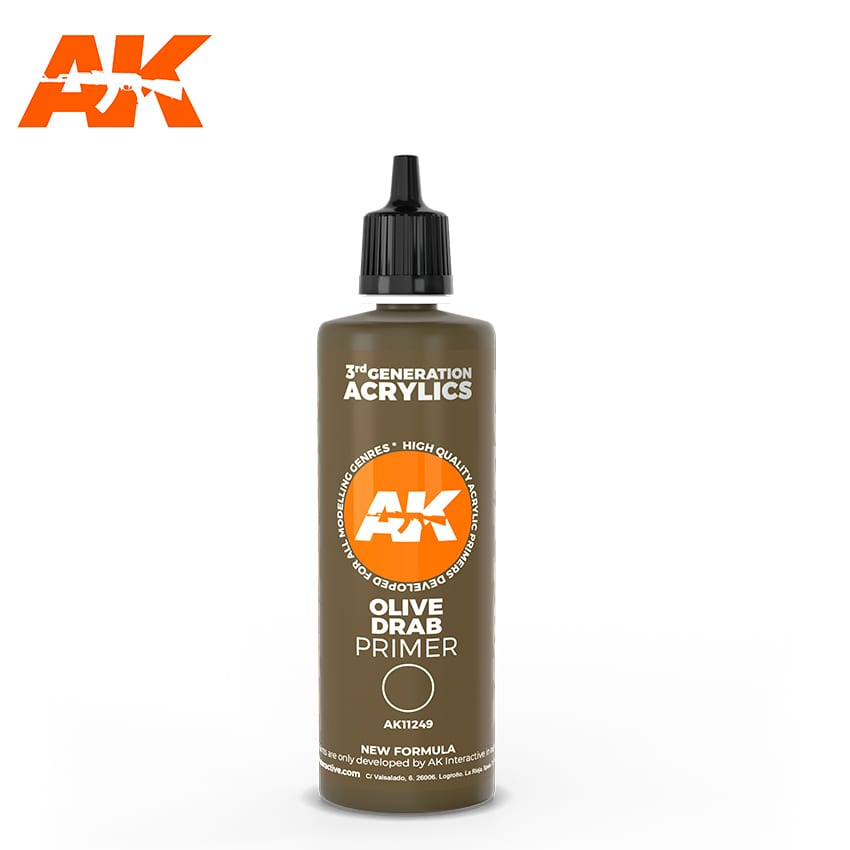 Оливково-серая грунтовка, 100 мл / OLIVE DRAB SURFACE PRIMER 100ML - AK11249
