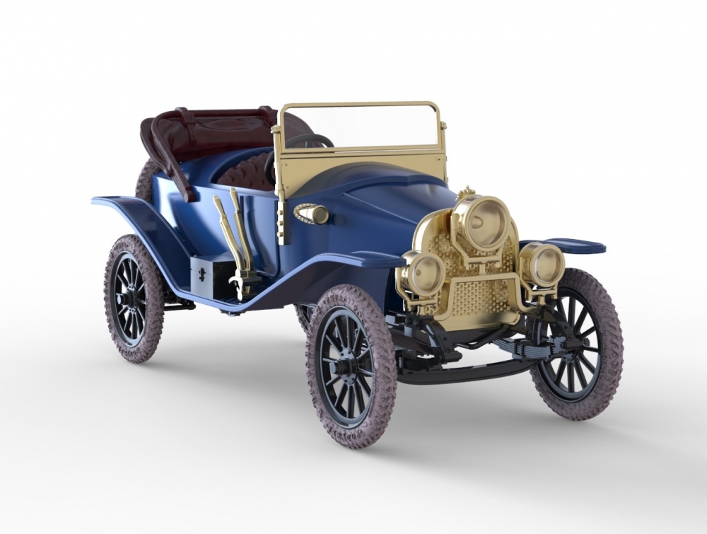 1:43 Русско-Балтийский К12-24 НР Родстер, Пробег Петроград- Псков.1922, синий - K028