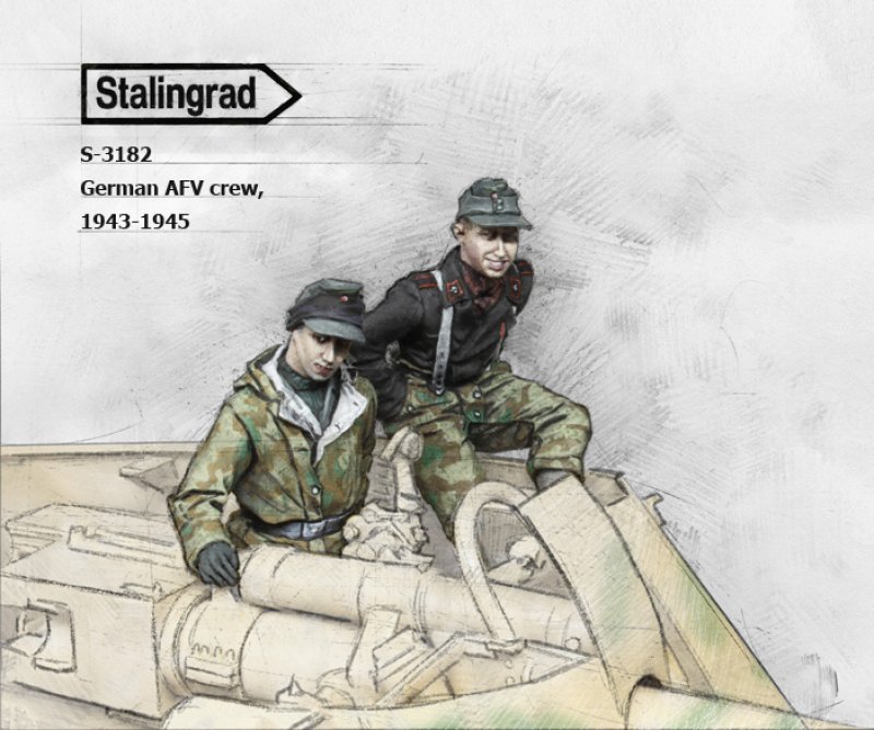 1:35 Сборная модель Фигура German AFV crew - 3182