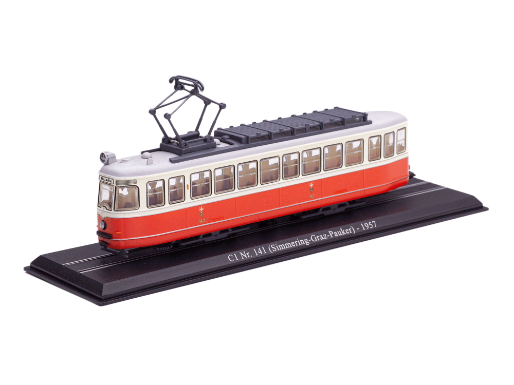 1:87 Трамвай Simmering-Graz-Pauker (1957), красный с белым - 7519011