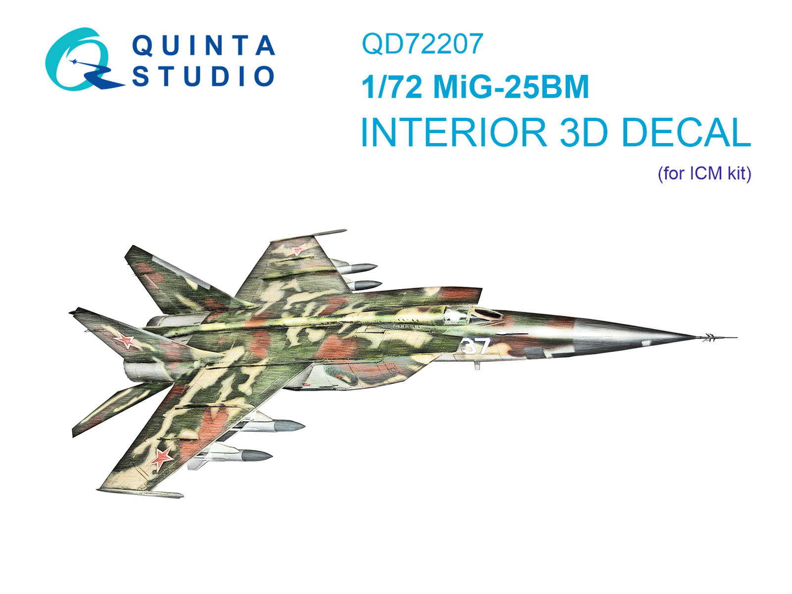 1:72 3D Декаль интерьера кабины МиГ-25БМ (ICM) - QD72207