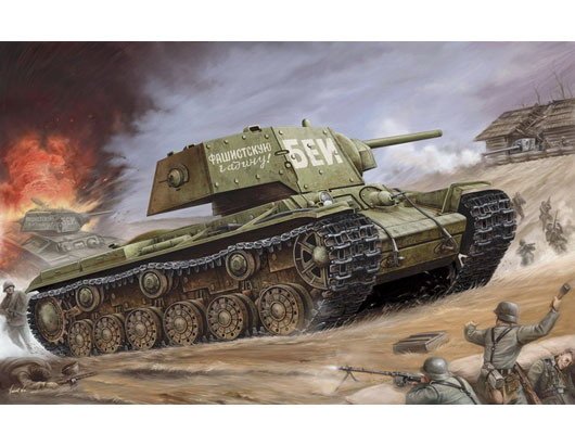 1:35 Сборная модель Танк  КВ-1 с экранами - 00357