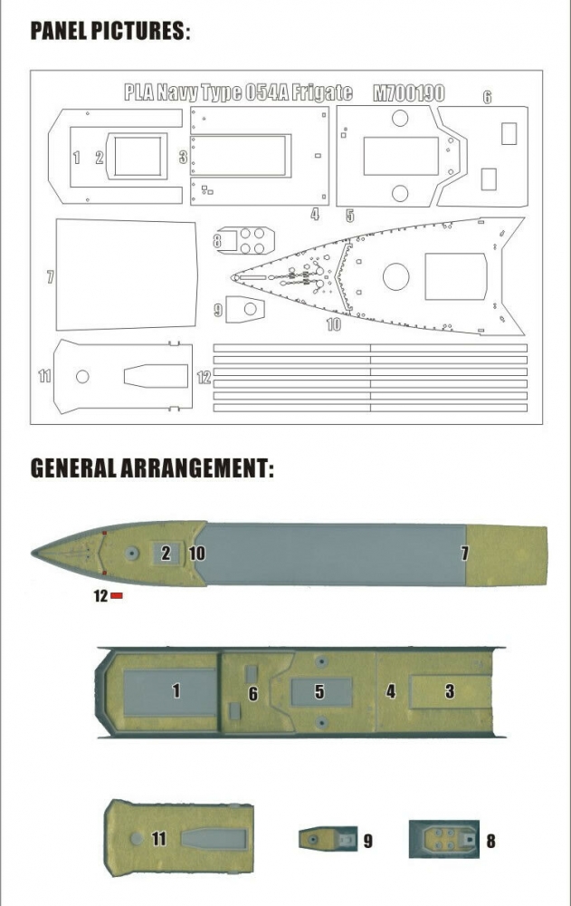 1:700 Маска окрасочная PLA Navy Type 054A Frigate - M700190