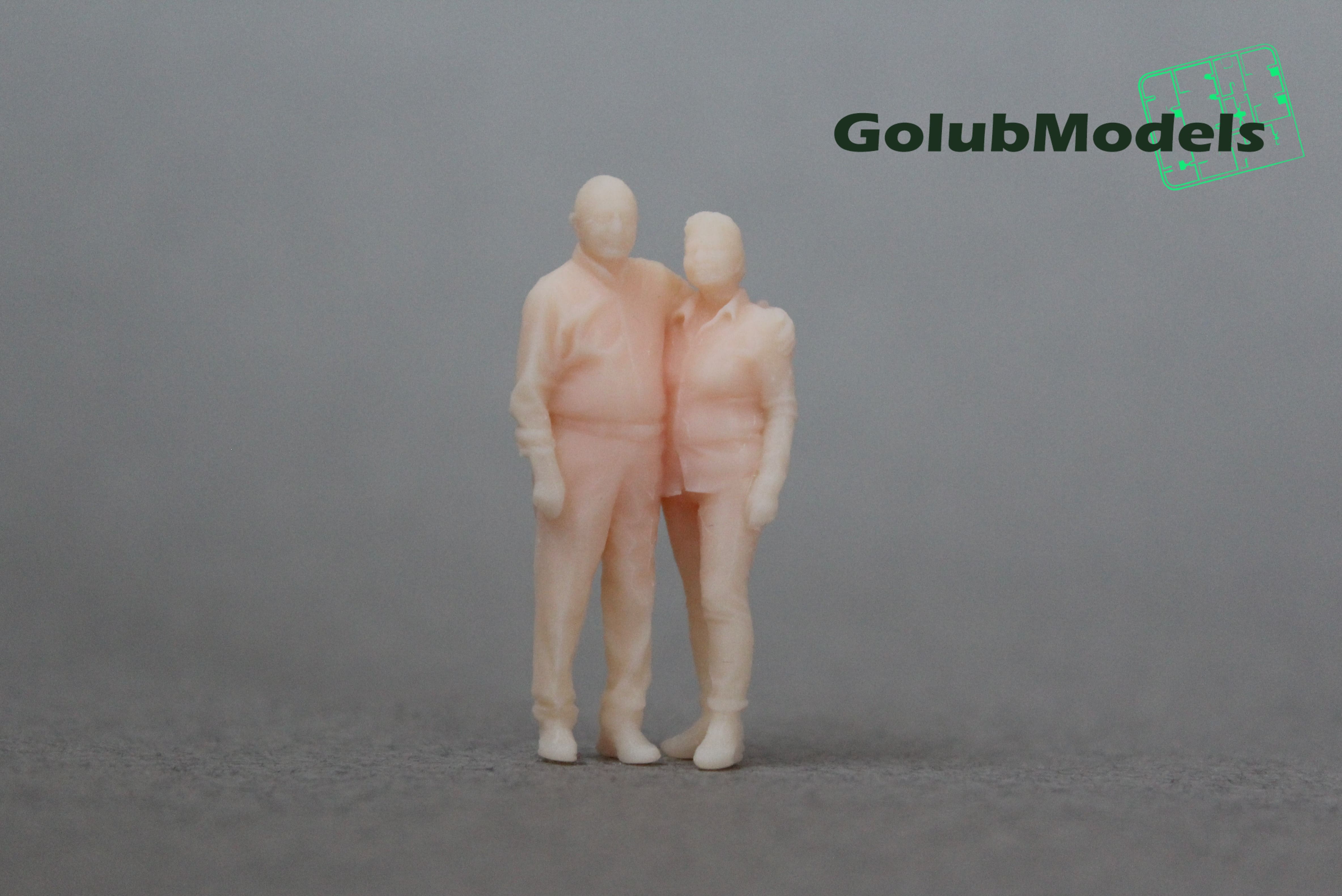 1:43 Фигурка дедушка с бабушкой неокрашенная - 12297