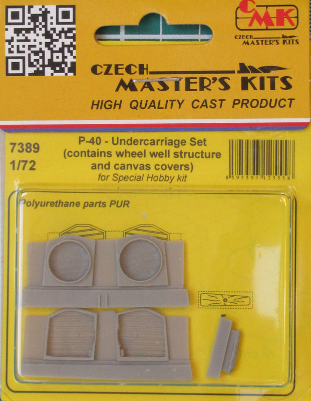 1:72 P-40 - Undercarriage Set (contains wheel well structure and canvas covers) - 7389