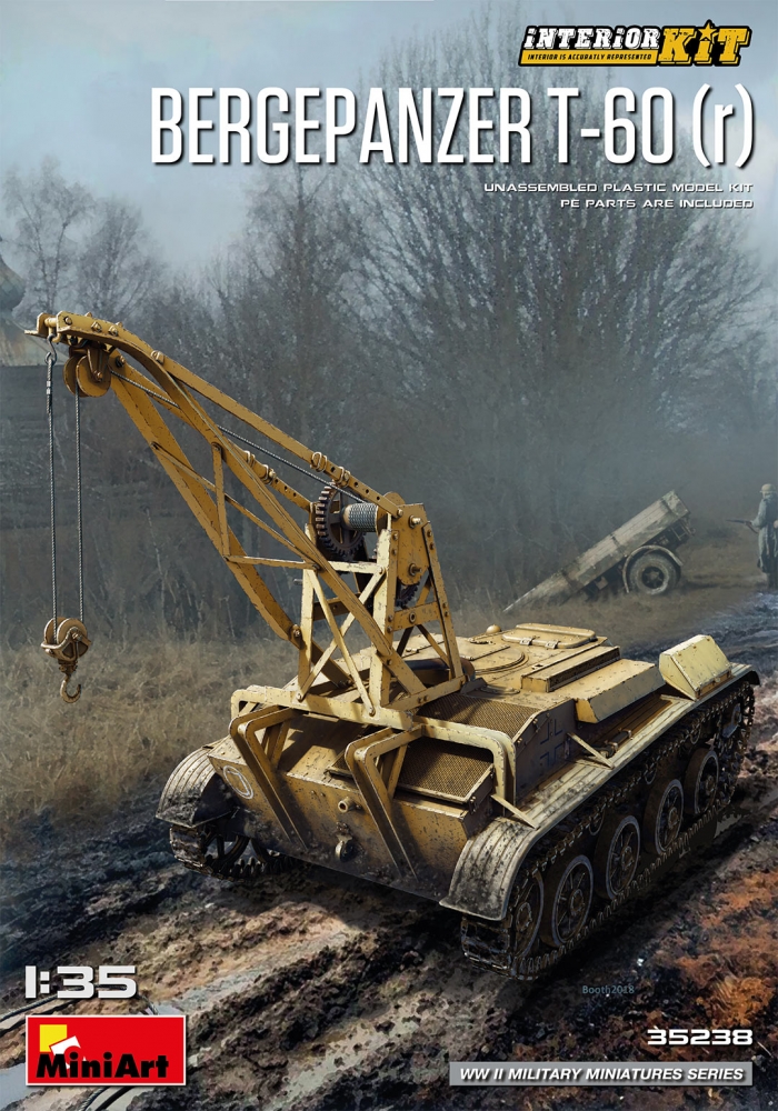 1:35 Сборная модель Немецкая БРЭМ Bergepanzer t-60(r) с интерьером - 35238
