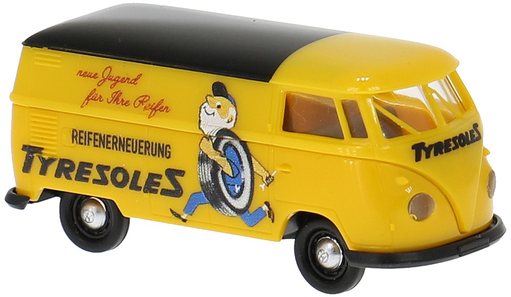 1:87 VOLKSWAGEN T1b Kasten Tyresoles (1960), yellow / black - 32314