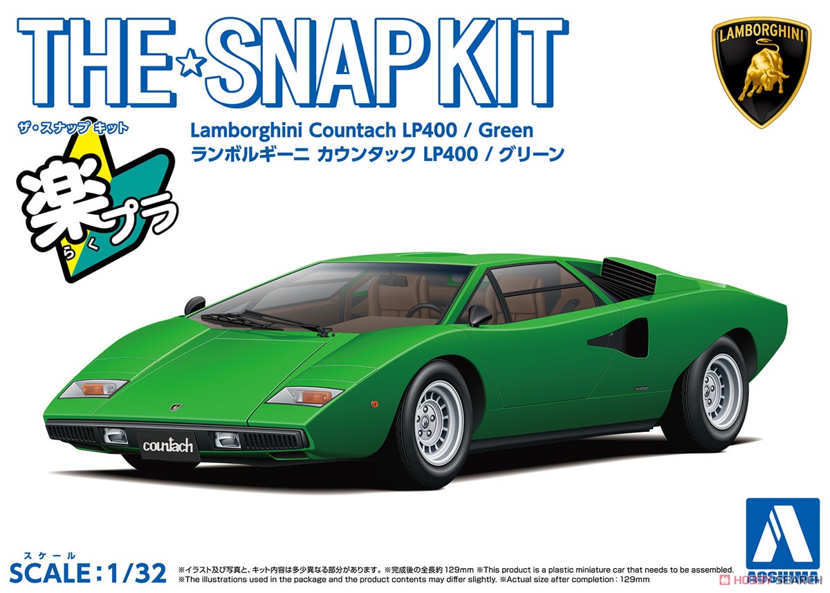1:32 Сборная модель LAMBORGHINI Countach LP400, Green - 06536