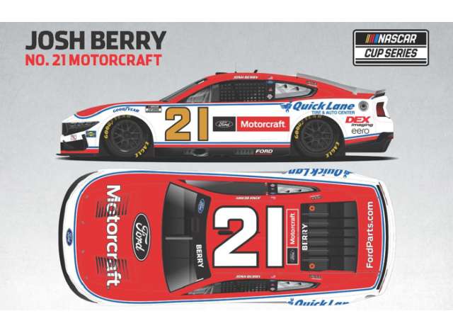 1:64 Ford Mustang #21 Josh Berry *Motorcraft* white/red 2025 - C212565MOTJP