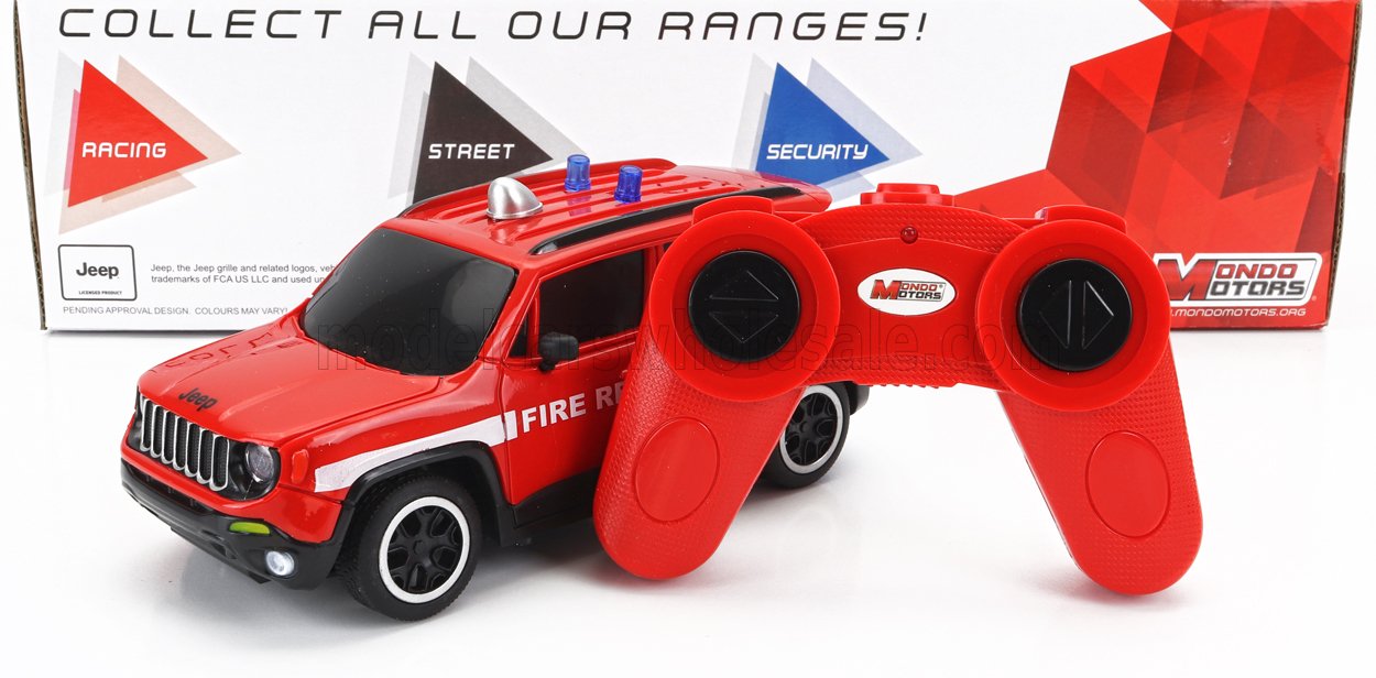 1:24 JEEP Renegade Fire Engine (2017), Red White - 63564-RC-FIRE