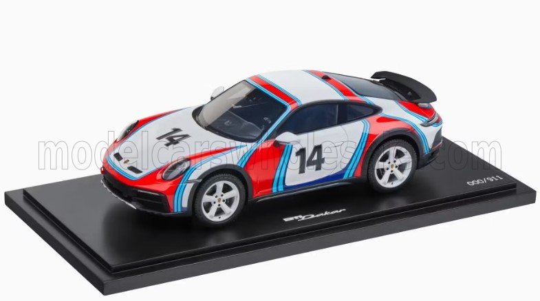 1:18 PORSCHE 911 992 Coupe Martini Racing Livery №14 Rally Dakar (2023) - Con Vetrina - With Showcase, White Blue Red - WAP0210030PDKM