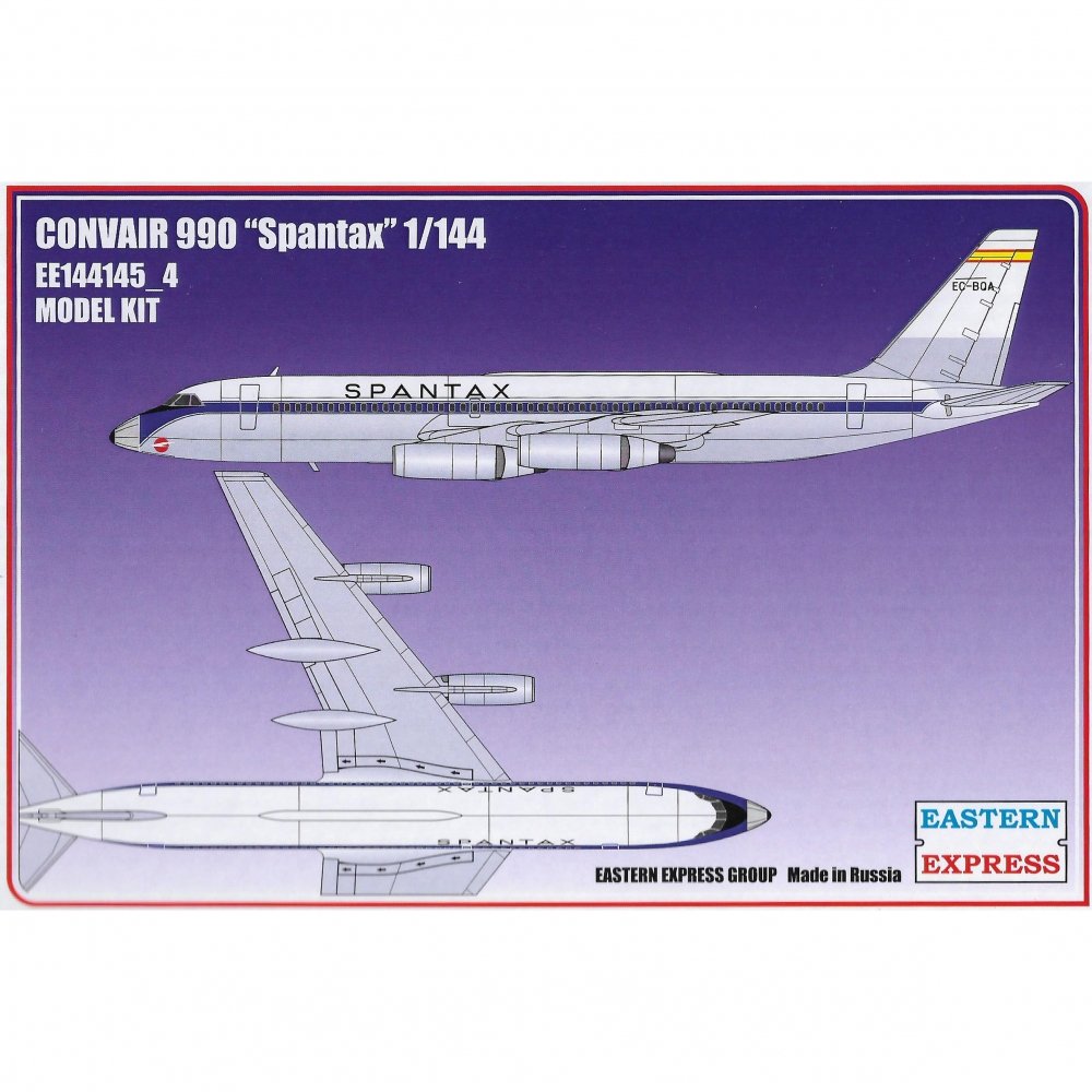 1:144 Сборная модель Авиалайнер CV990 SPANTAX - 144145-4