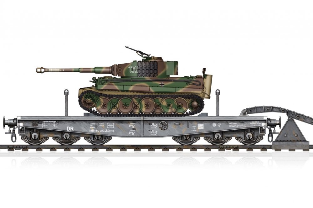 1:72 Сборная модель Schwere Plattformwagen Type SSyms 80 & Pz.Kpfw.VI Ausf.E - 82934
