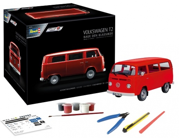 1:24 Advent Calendar VOLKSWAGEN T2 Bus - Build your Drem Car in 24 Days - 01034