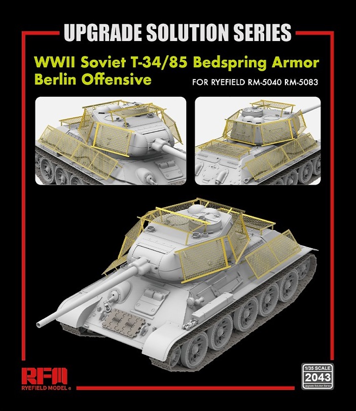 1:35 Фототравление WWII Soviet T-34/85 Bedspring Armor Berlin Offensive - RM-2043