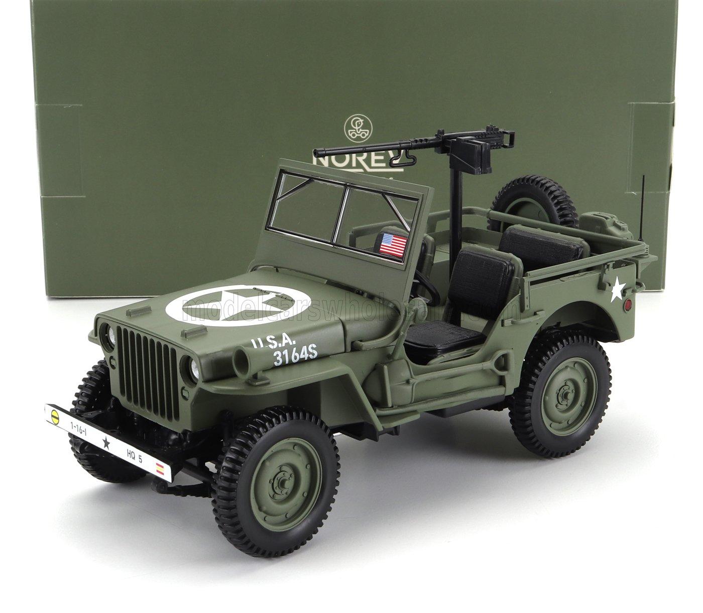 1:18 JEEP Willys Cabriolet Open Army D-day Normandy (1944), Military Green - 189016
