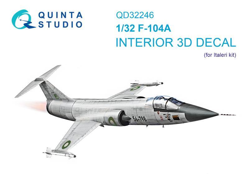 1:32 3D Декаль интерьера кабины F-104A (Italeri) - QD32246