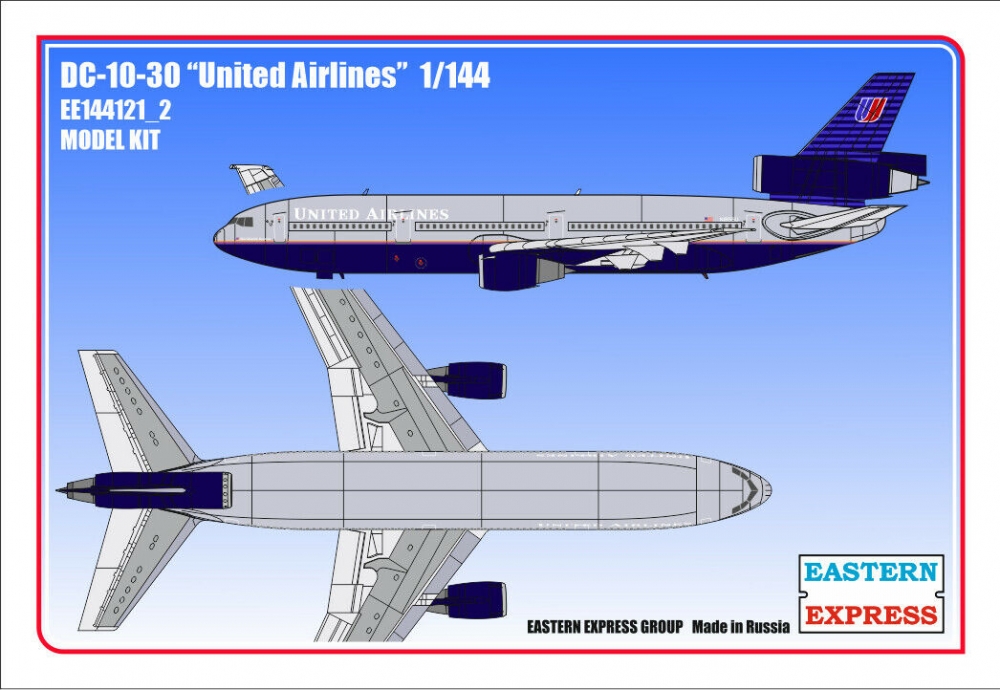1:144 Сборная модель Авиалайнер DC-10-30 United Airlines - 144121-2