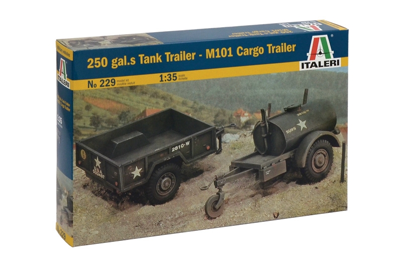 1:35 Сборная модель 250 GAL.S TANK TRAILER - M101 CARGO TRAILER - 0229