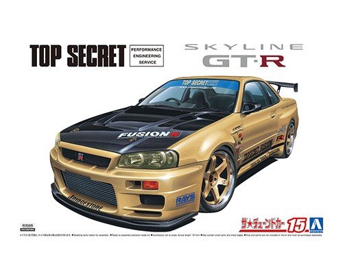 1:24 Сборная модель Nissan Skyline GT-R TopSecret BNR34 02 - 05984