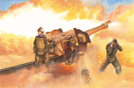 1:35 Сборная модель 122-мм полевая пушка Д-74 - 02334