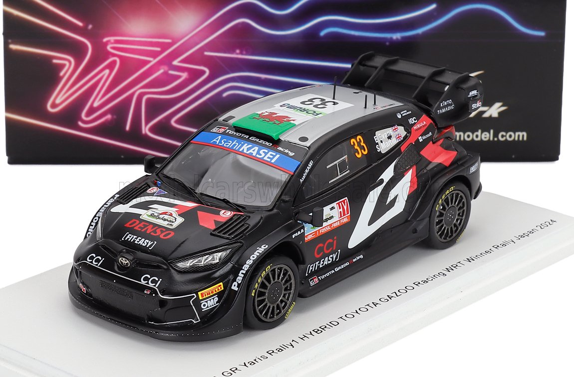 1:43 TOYOTA Yaris Gr Rally1 Hybrid Team Toyota Gazoo Racing Wrt №33 Winner Rally Japan (2024) Elfyn Evans - Scott Martin, Black - S6880