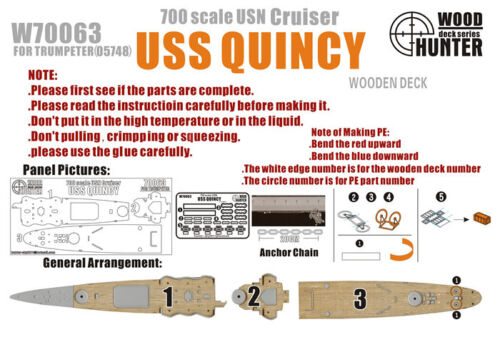 1:700 Набор деталей WWII Heavy Cruiser USS Quincy - W70063