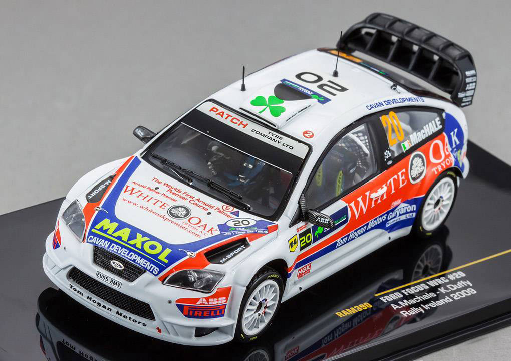 1:43 FORD Focus WRC 20 11th Rally Ireland (A.Machale - K.Duffy) 2009, white - RAM390