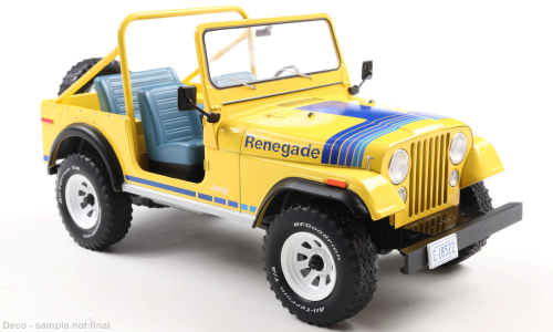 1:18 JEEP CJ-7 Renegade (1980), yellow/light blue - MCG18552