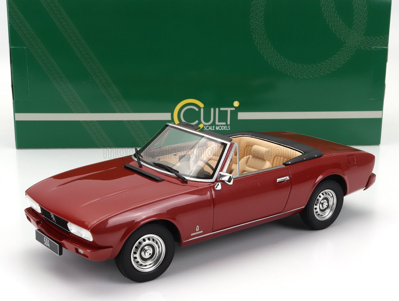 1:18 PEUGEOT 504 Cabriolet Open (1983), Red Met - CML192-1
