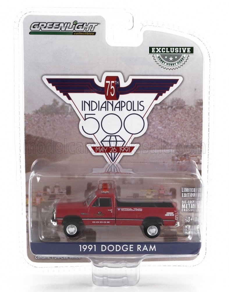 1:64 DODGE Ram D-250 Pick-up Official Truck 500 Mile Indianapolis (1991), red - 30401