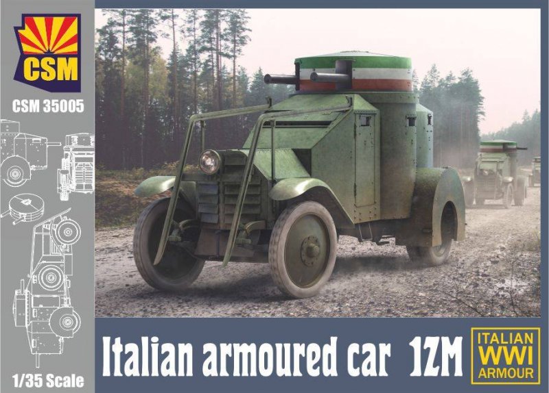 1:35 Сборная модель итальянский бронеавтомобиль Lancia 1ZM - CSM 35005