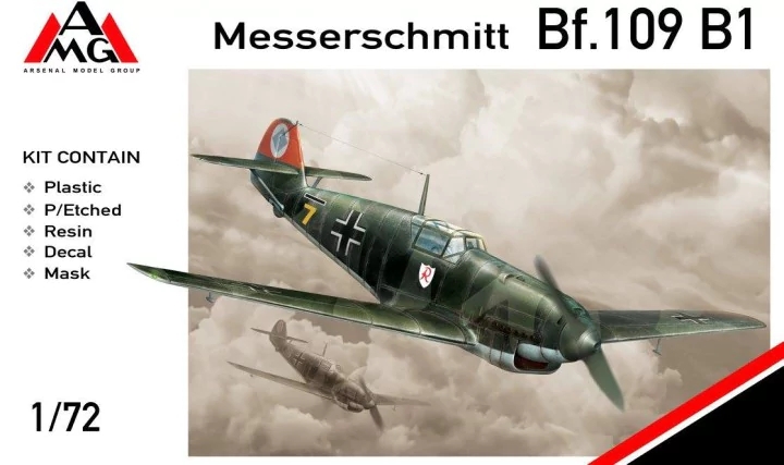 1:72 Сборная модель Самолет Messerschmitt Bf.109B-1 - 72403