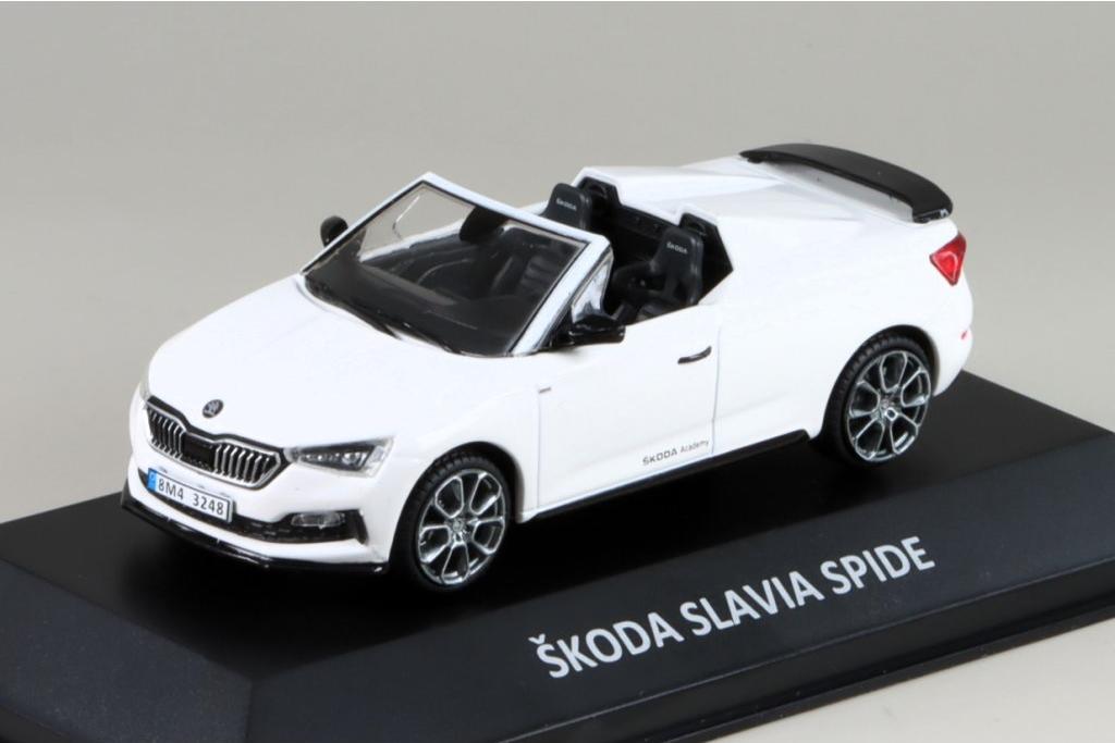 1:43 SKODA Slavia Spider (2020), white - DEKALEJDOSKOP128