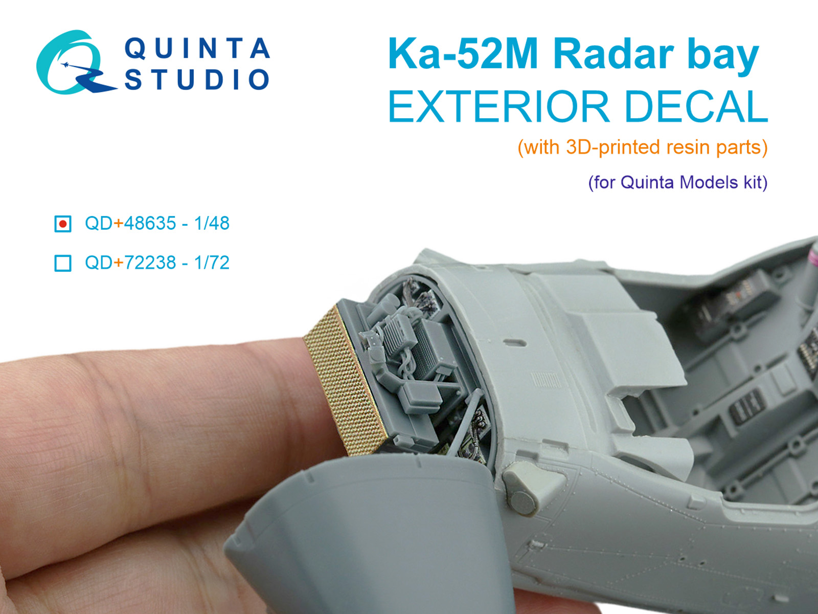 1:48 3D Декаль Радарный отсек с носовым конусом для Ка-52М (Quinta Models) (с 3D-печатными деталями) - QD+48635