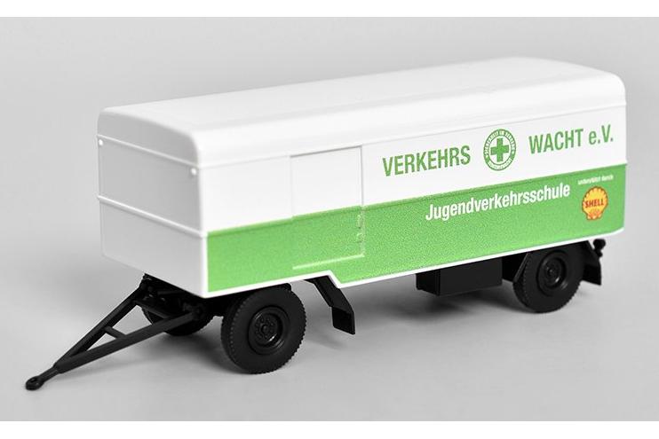 1:87 Прицеп Молодежная школа дорожного движения (Jugendverkehrsschule), светло-зеленый / белый - 90491B