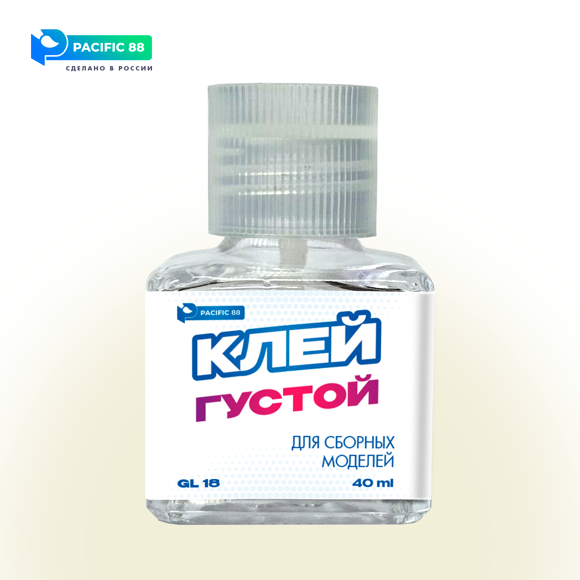 Клей для моделей густой (Plastic cement strong) 40 мл, стекло + кисть - GL18