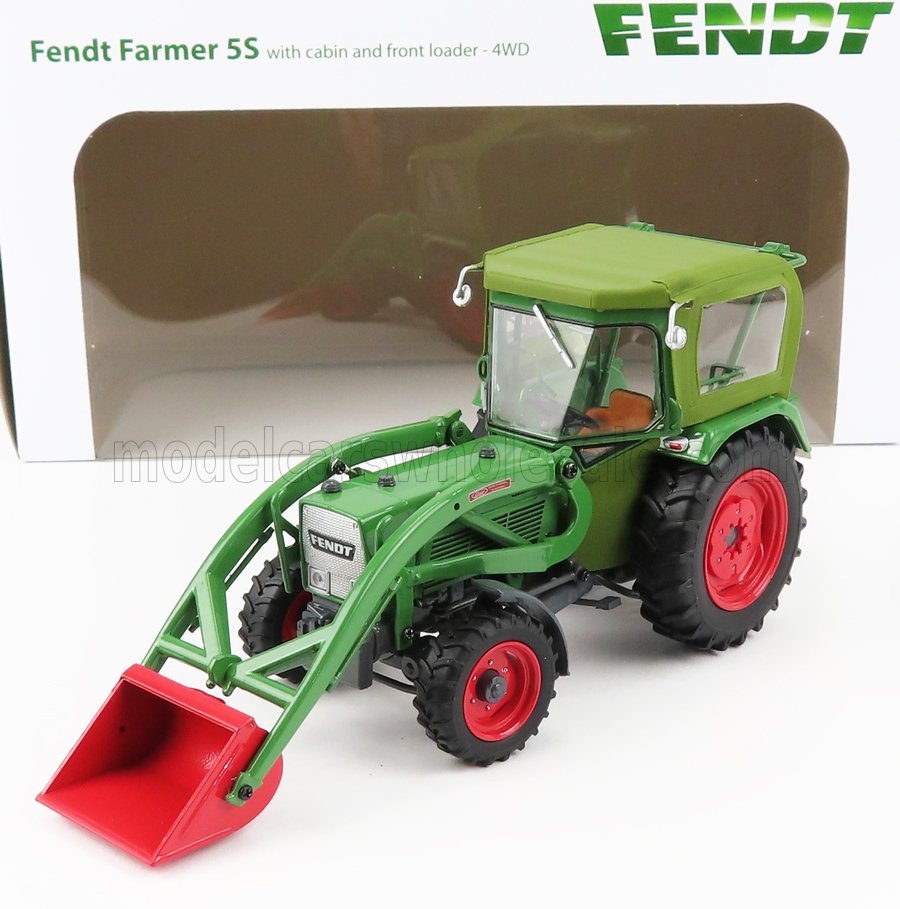 1:32 FENDT Farmer 5s 4wd Tractor With Front Loader (1975), Green Red - UH5310