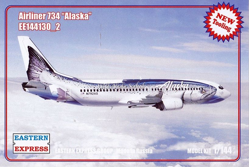 1:144 Сборная модель Авиалайнер Boeing 737-400 (Alaska 'Рыба') - 144130-2
