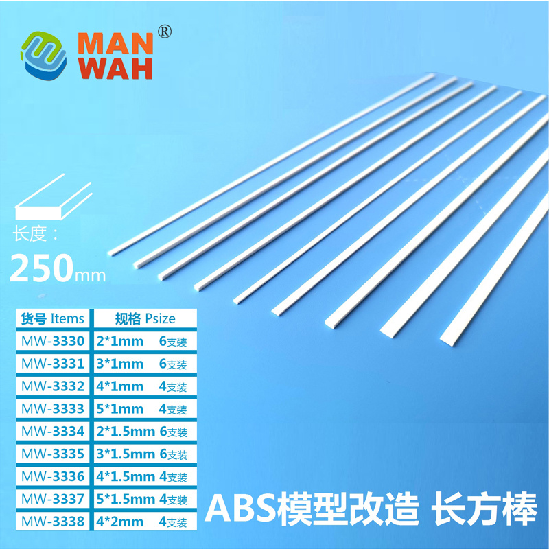 Пластиковый профиль прямоугольный 4мм*1,5мм* 250мм, 4шт - MW-3336