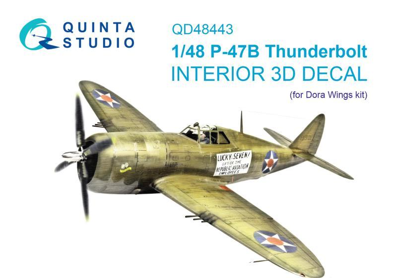 1:48 3D Декаль интерьера кабины P-47B Thunderbolt (Dora Wings) - QD48443