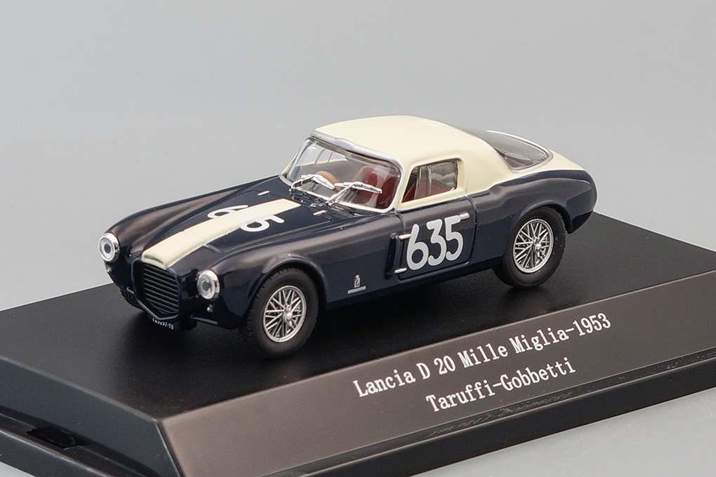 1:43 LANCIA D 20 Mille Miglia Taruffi-Gobbetti #635 (1953), dark blue / beige - 518413