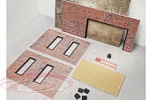 1:18 Диорама кирпичный гараж, бежевые рулонные ворота - DTP1862 (Beige)