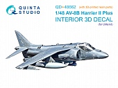 1:48 3D Декаль интерьера кабины AV-8B Harrier II Plus (UMa) (с 3D-печатными деталями) - QD+48662