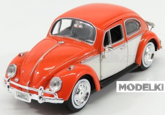 1:24 VOLKSWAGEN Beetle With Top Luggage Rack (1959), Orange White - 79558OR