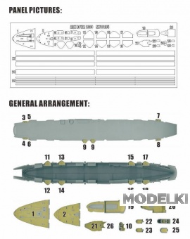 1:700 Маска окрасочная HMS Ark Royal 1939 - M700195