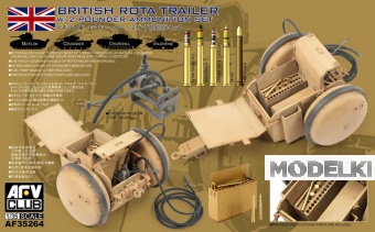 1:35 Сборная модель  WW2 British Rota trailer W/ 2 POUNDER AMMUNITION SET - AF35264